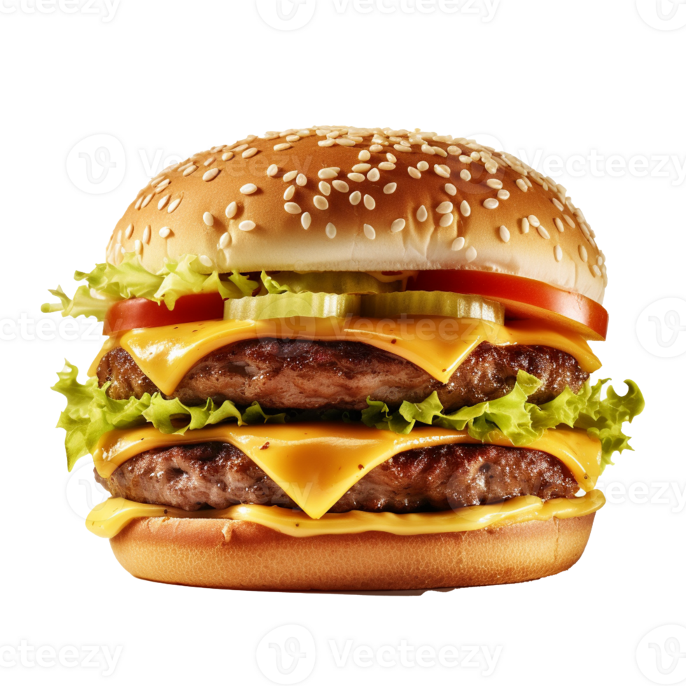 Hamburger isolated on background with png