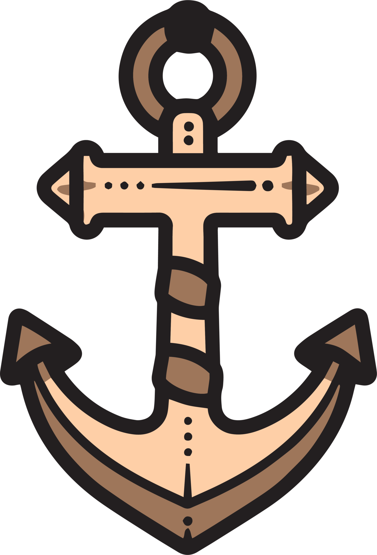vintage anchor logo in flat line art style 24508557 PNG