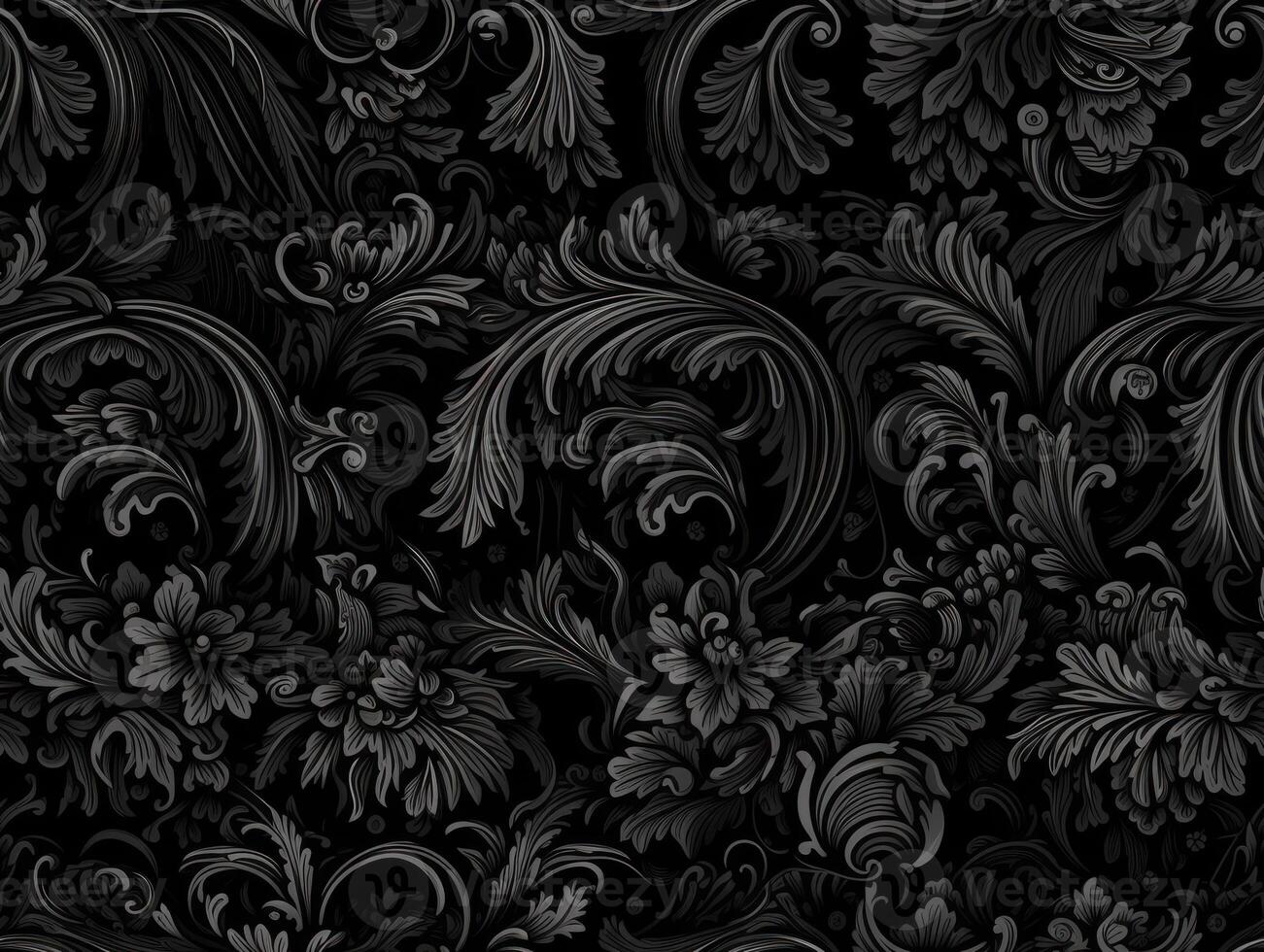 Seamless pattern Royal vintage Victorian Gothic background Rococo venzel and whorl created with technology. photo