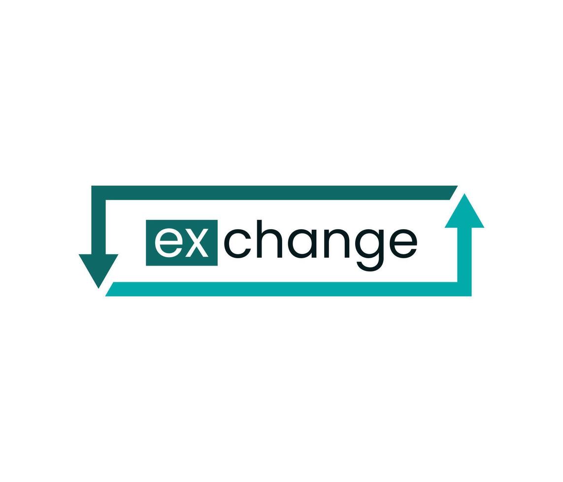 Exchange logo concept. Currency exchange symbol. Financial services, return on investment. Vector illustration