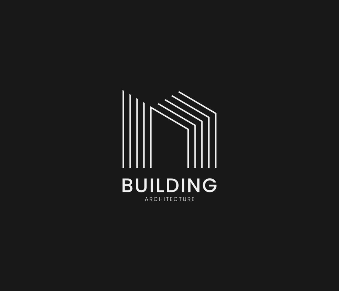 building logo, architecture, line, house, vector, Building logo for construction company, printing with modern concept Premium Vector