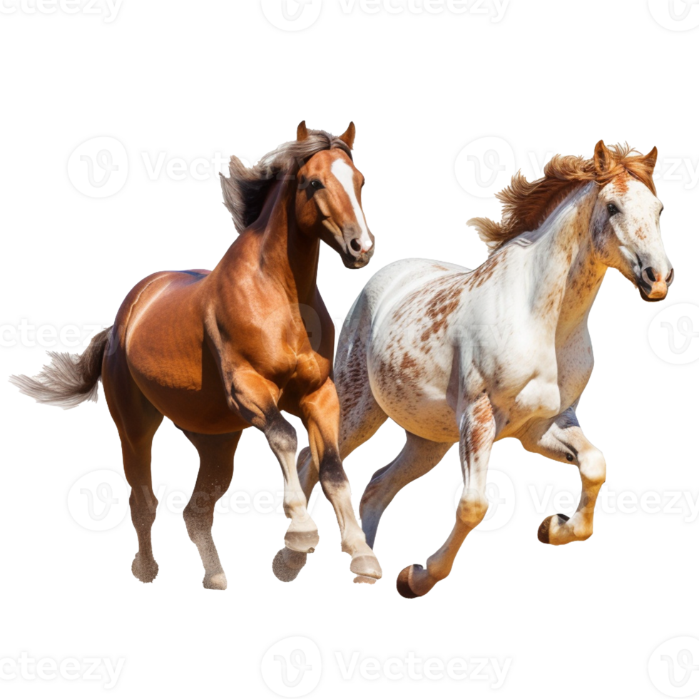 running horse isolated on background with png