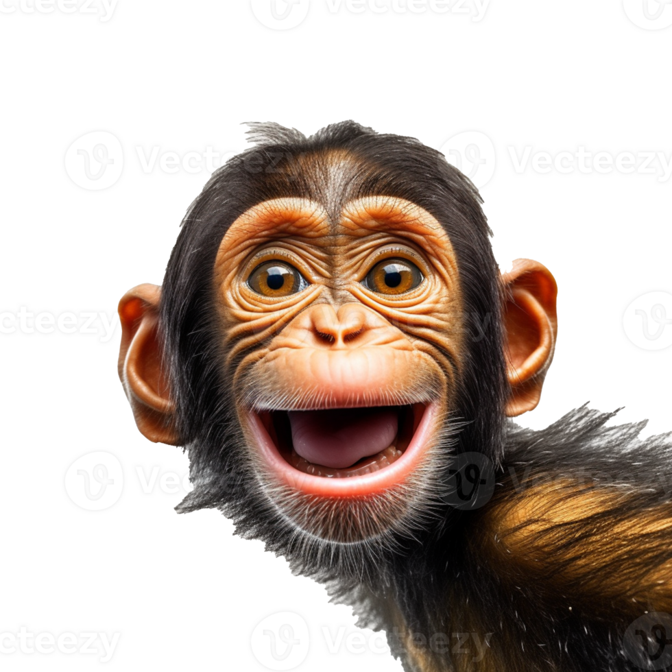 happy monkey isolated on background with png