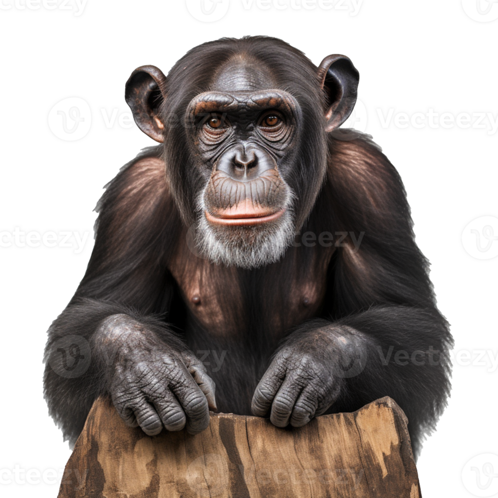 chimpancé aislado en antecedentes con generativo ai png