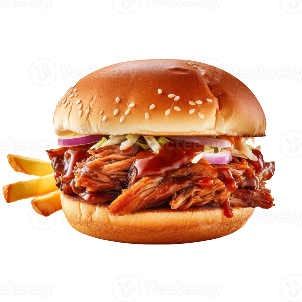 Hamburger isolated on background with png