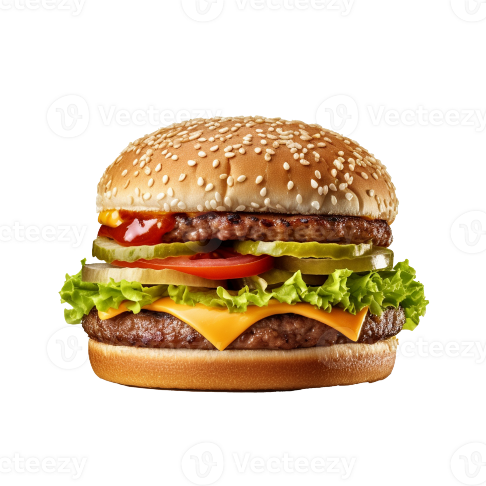Hamburger isolated on background with png
