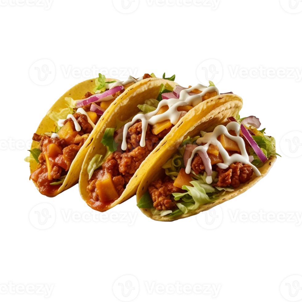 Tacos isolated on background with png