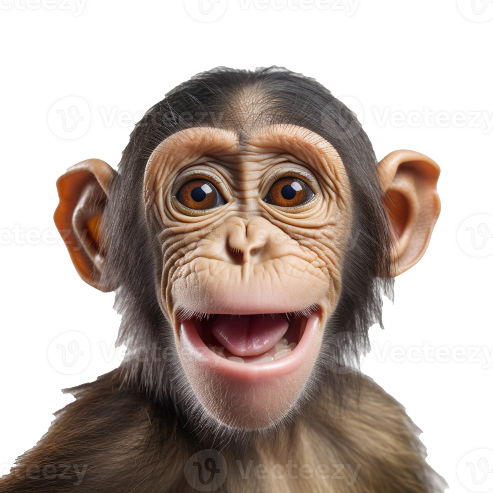 happy monkey isolated on background with png