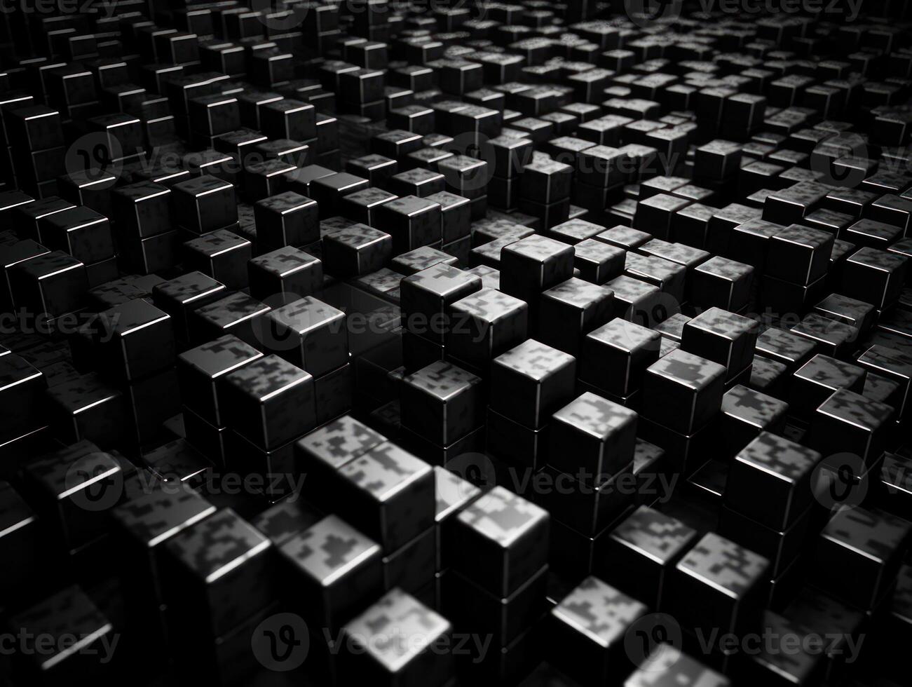 Futuristic cement cubes background Abstract geometric mosaic grid Square tiles pattern technology photo