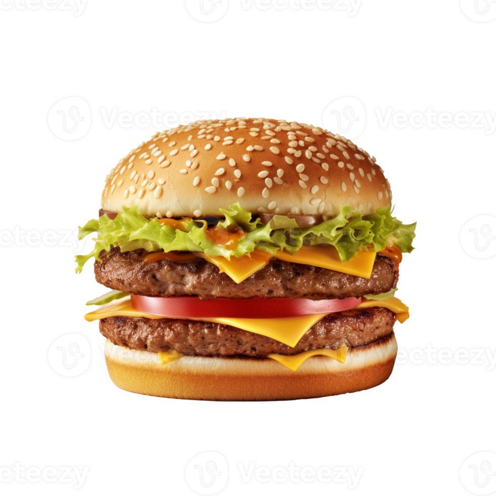 Hamburger isolated on background with png