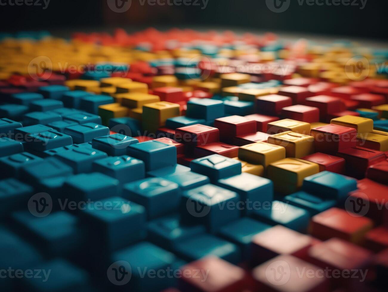 Futuristic plastic cubes background Abstract geometric mosaic grid Square tiles pattern technology photo