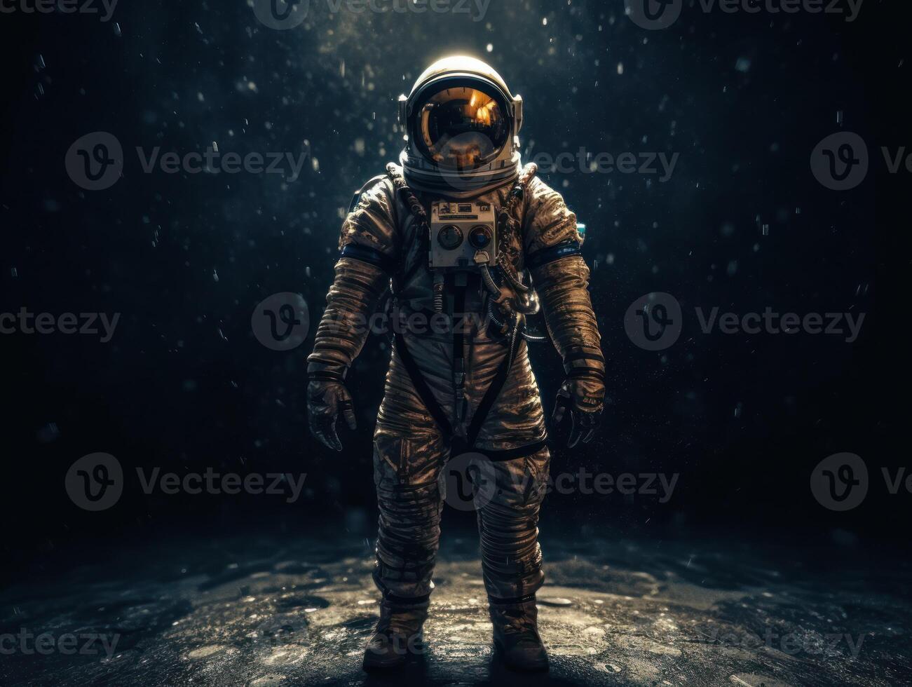 Astronaut in spacesuit against the background of the night sky Created with technology photo