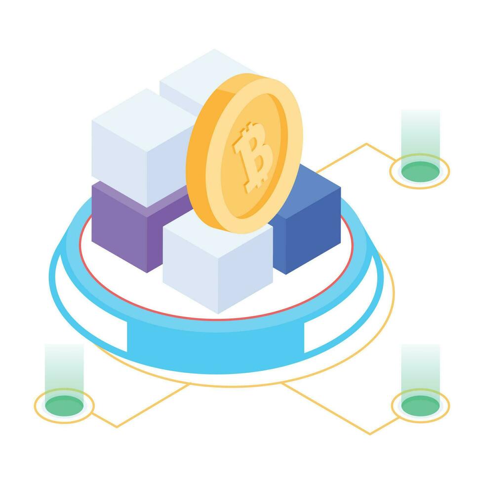 3d icon of ethereum network vector