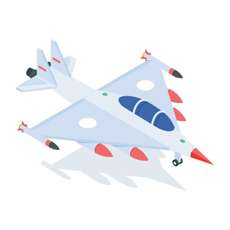 moderno isométrica icono de avión vector