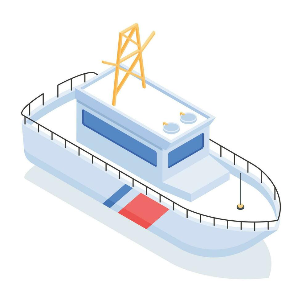 Isometric icon of boat vector