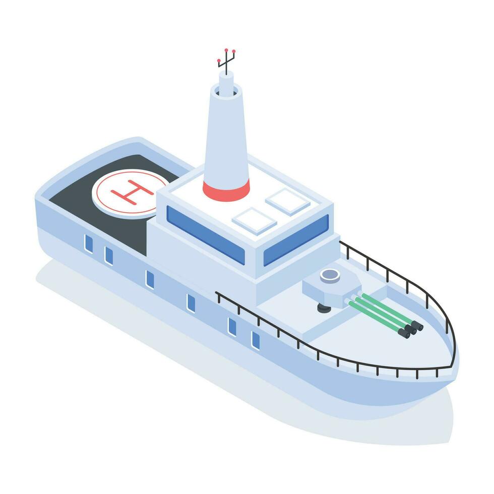 Isometric icon of boat vector