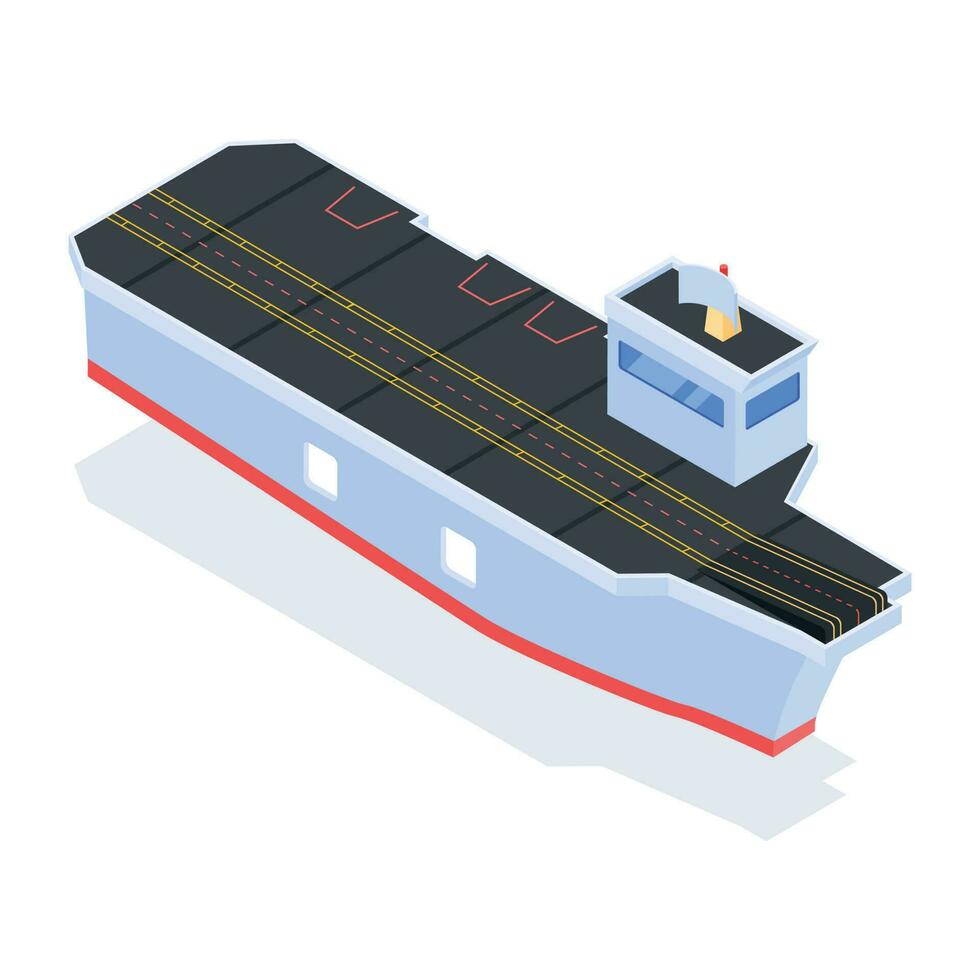 isométrica icono de barco vector