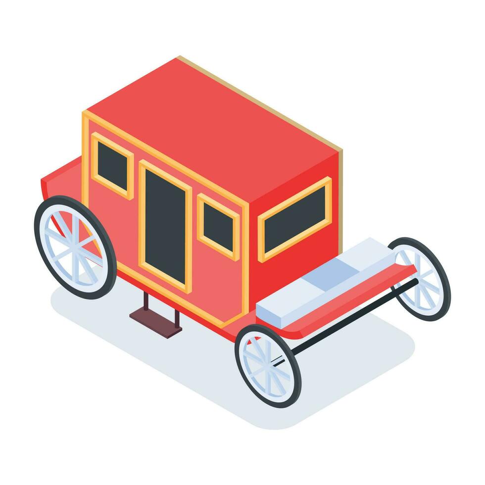 Modern isometric icon of carriage vector