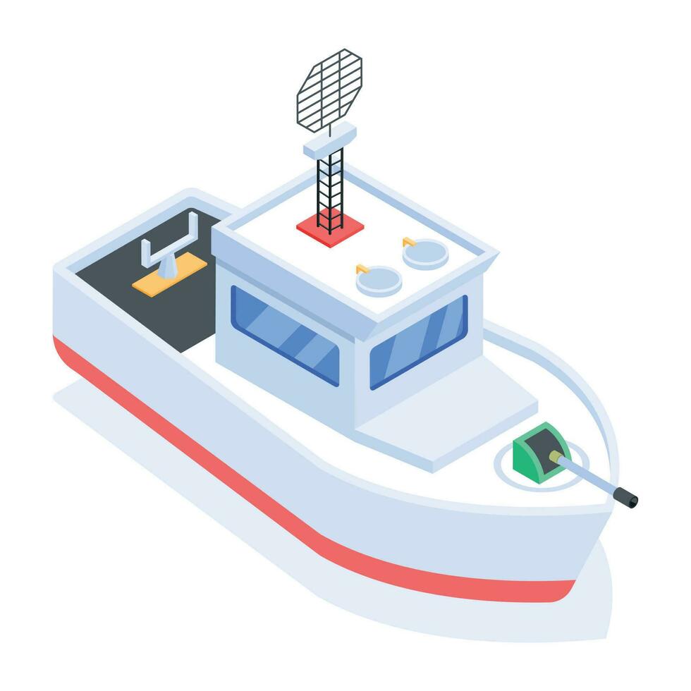 Isometric icon of boat vector