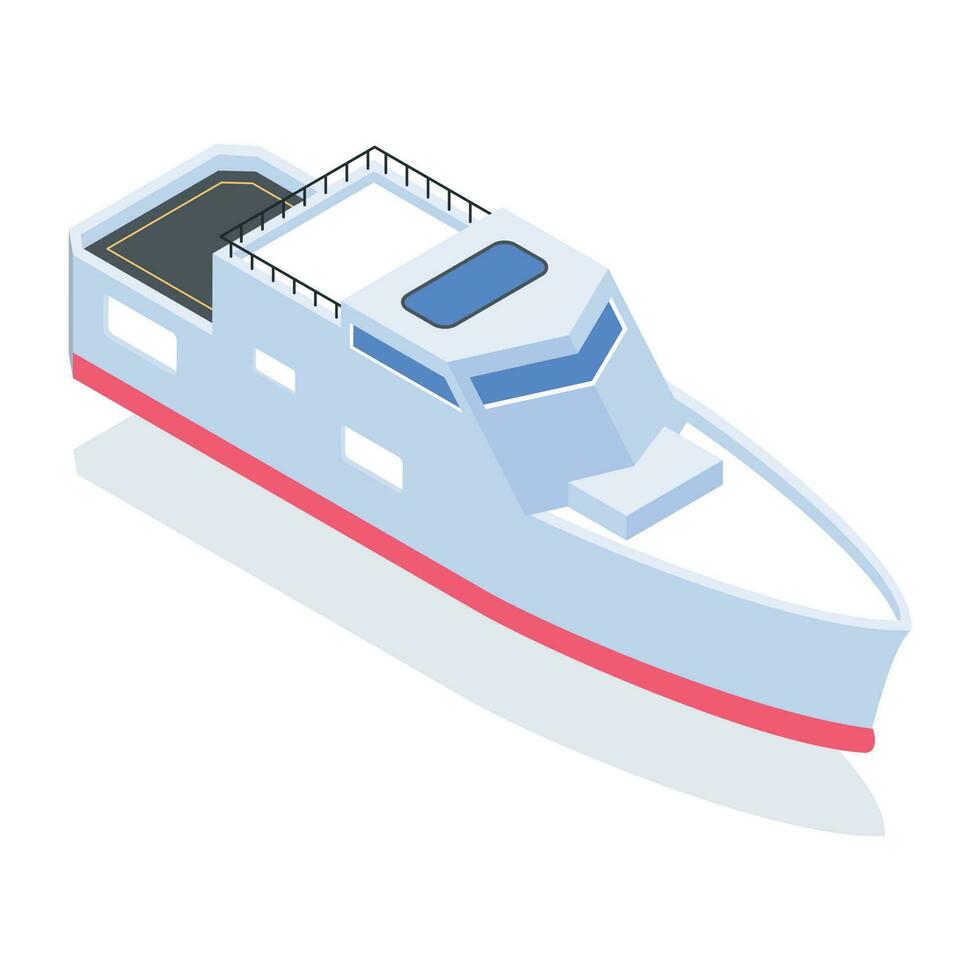 Isometric icon of boat vector