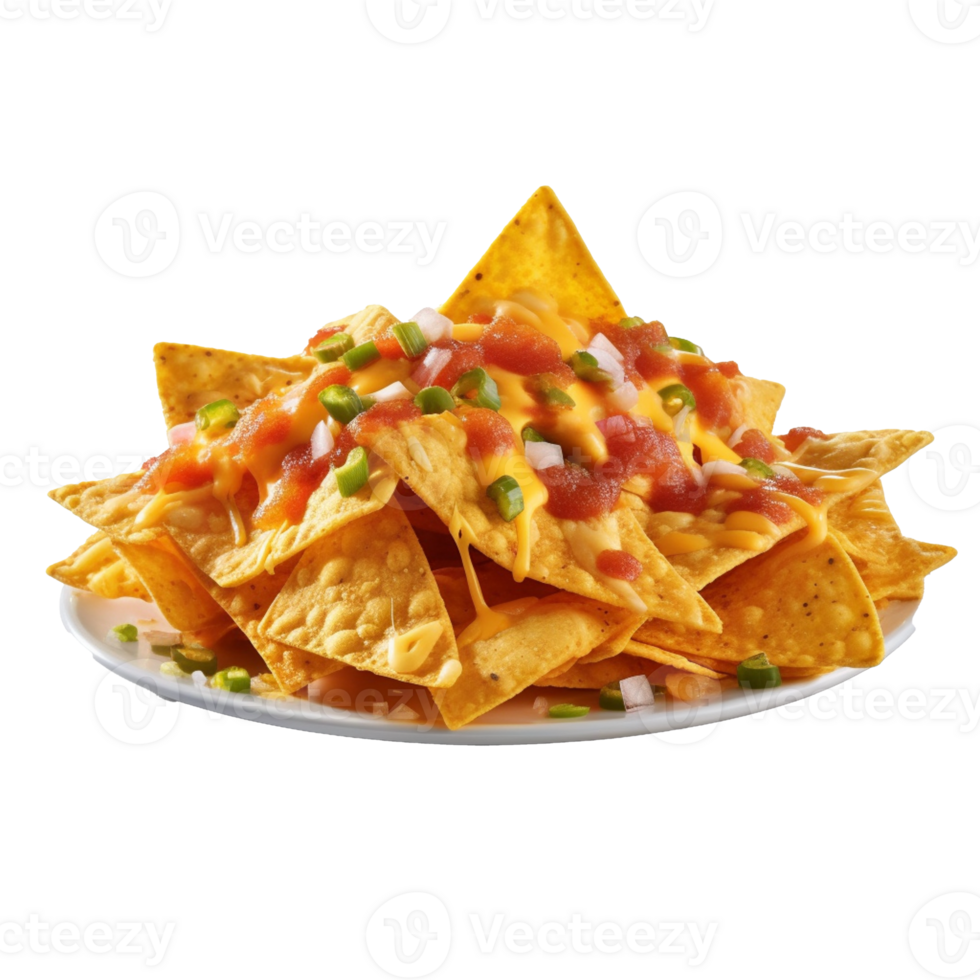 nachos isolerat på bakgrund med generativ ai png