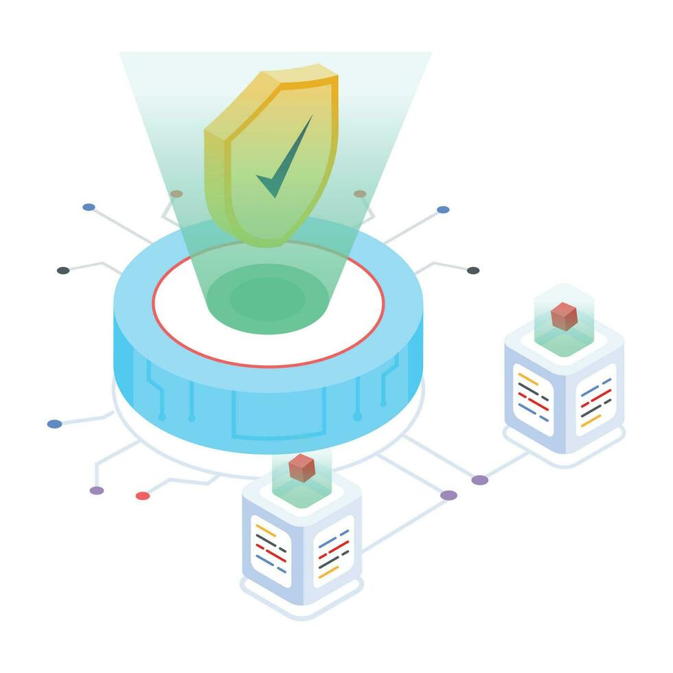 3d icon of blockchain security vector