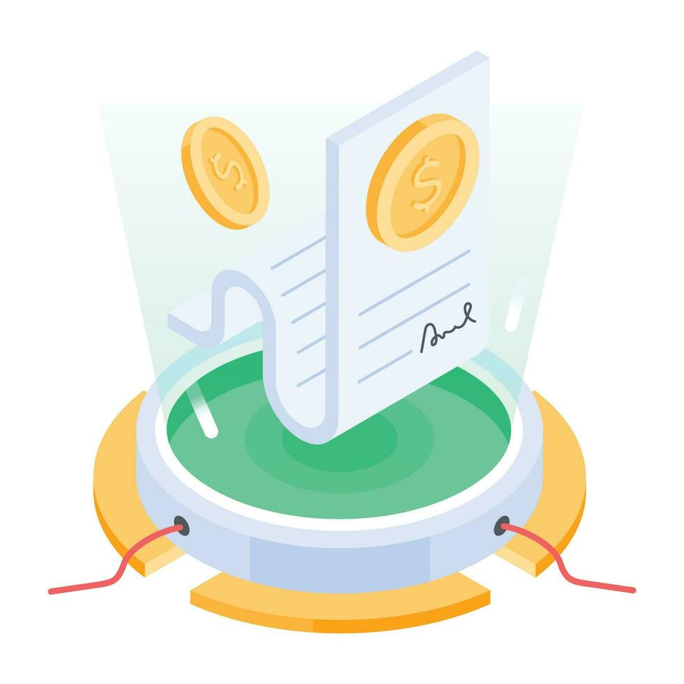 3d icon of money agreement vector