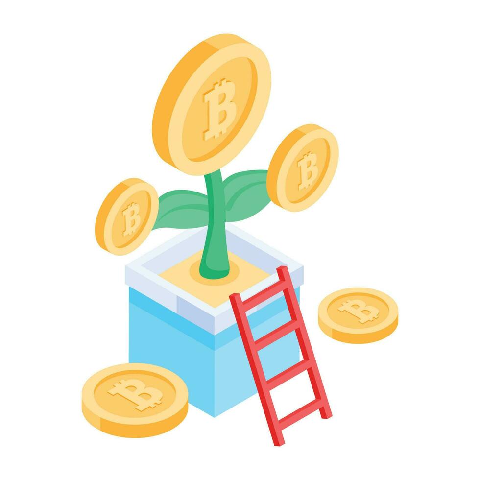 3d icon of ethereum network vector