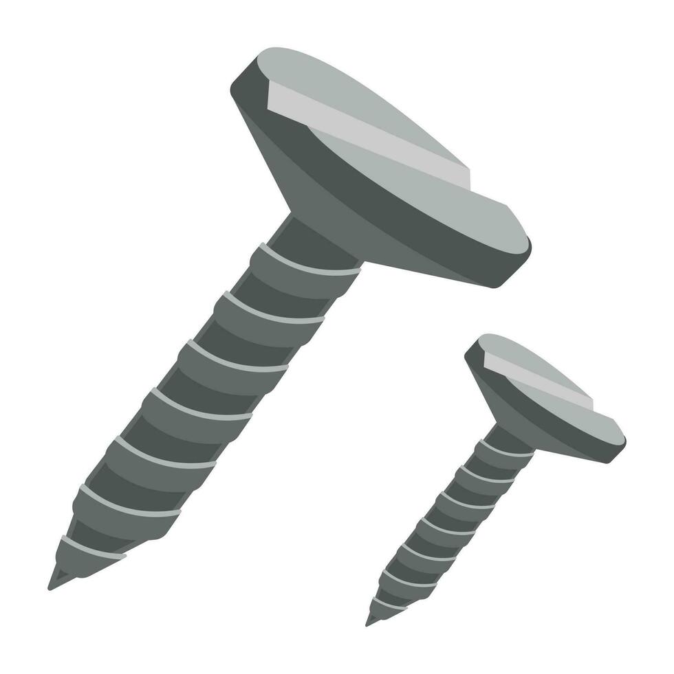 Bolt with lines on them used to fasten metals offering screw icon vector