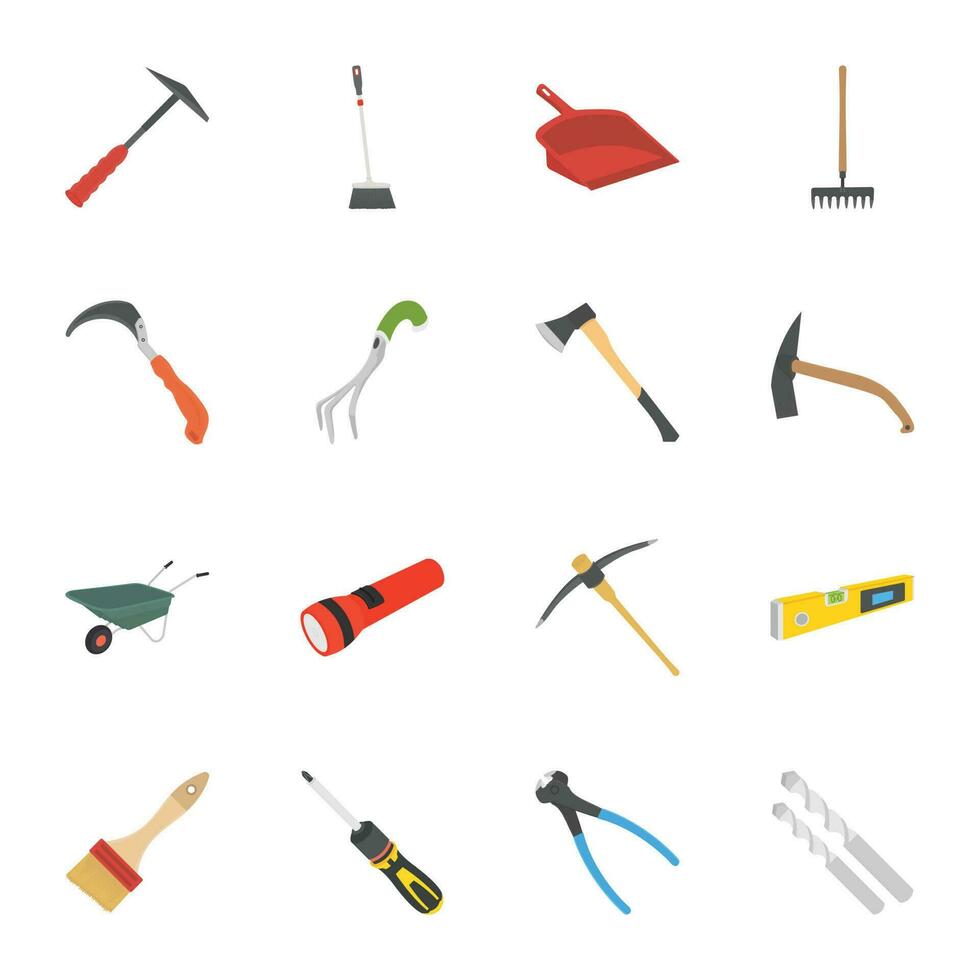 Tools Flat Vector Icons Collection