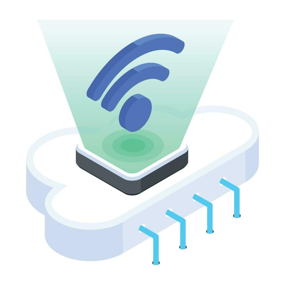 Premium 3d icon of cloud internet vector