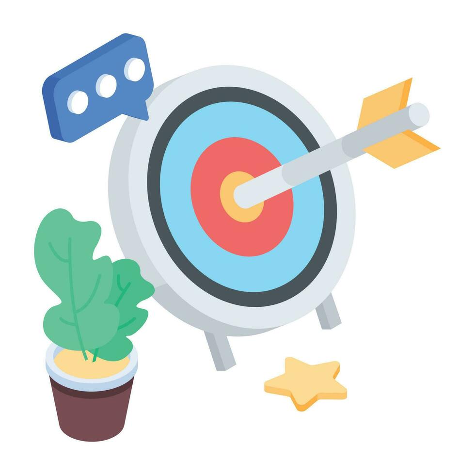 A handy isometric icon of target chat vector