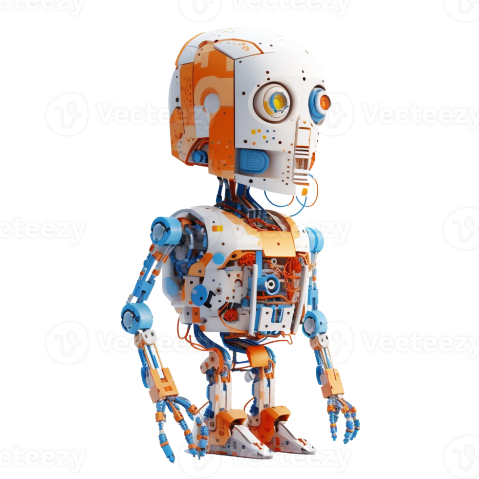 robot isolated on background with png