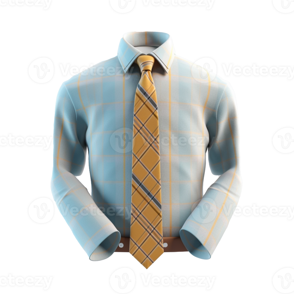 shirt and tie isolated on background with png