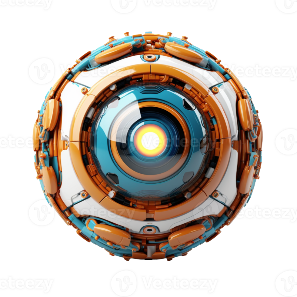 robot eyeball isolated on background with png