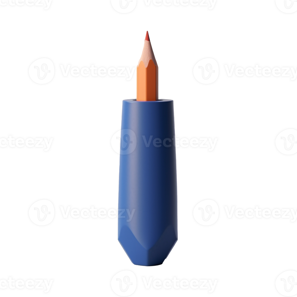 pencil and pencil holder isolated on background with png