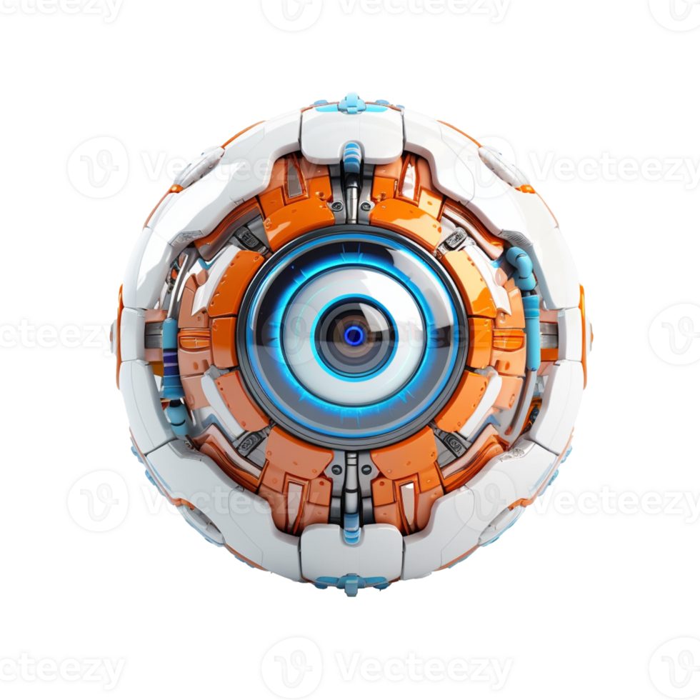 robot eyeball isolated on background with png