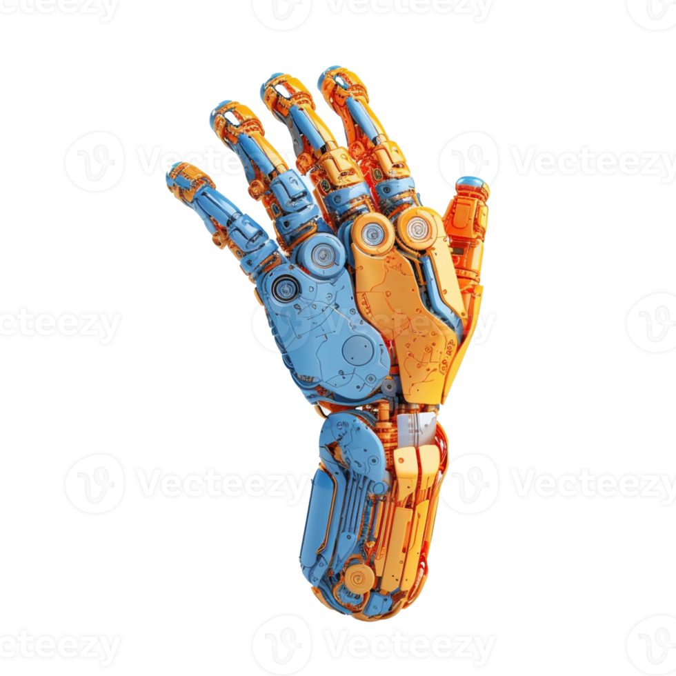 robot hand isolated on background with png