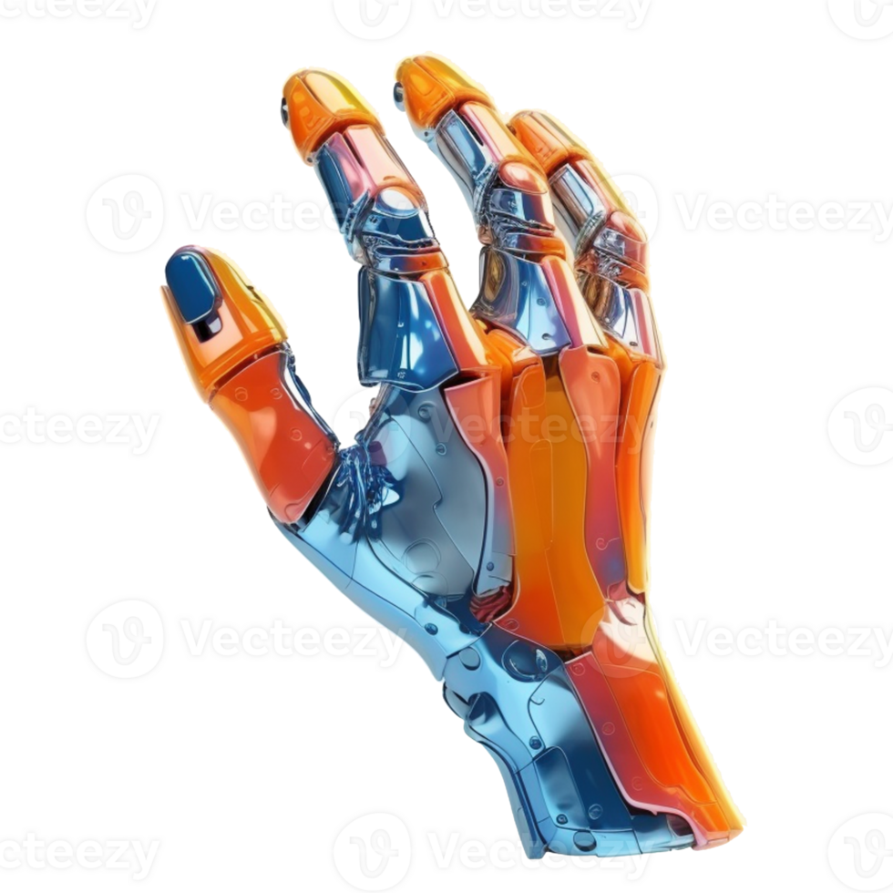 robot hand isolated on background with png