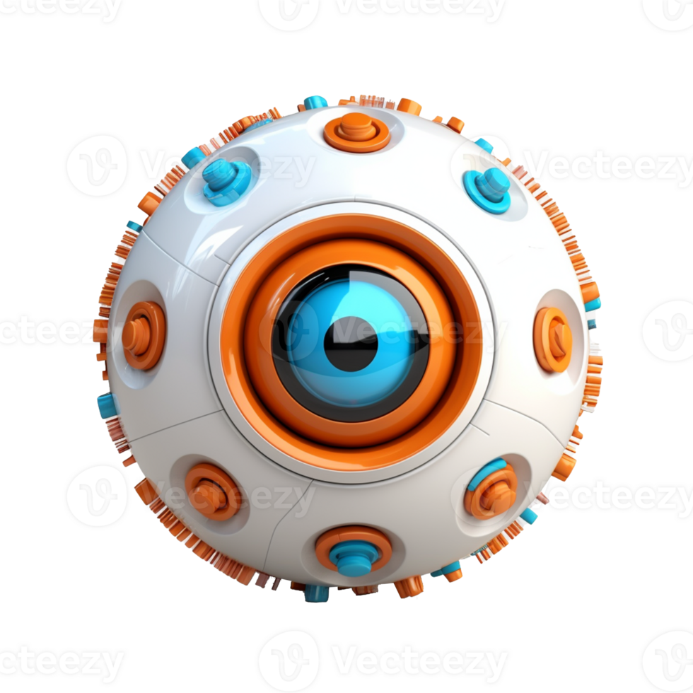 robot eyeball isolated on background with png
