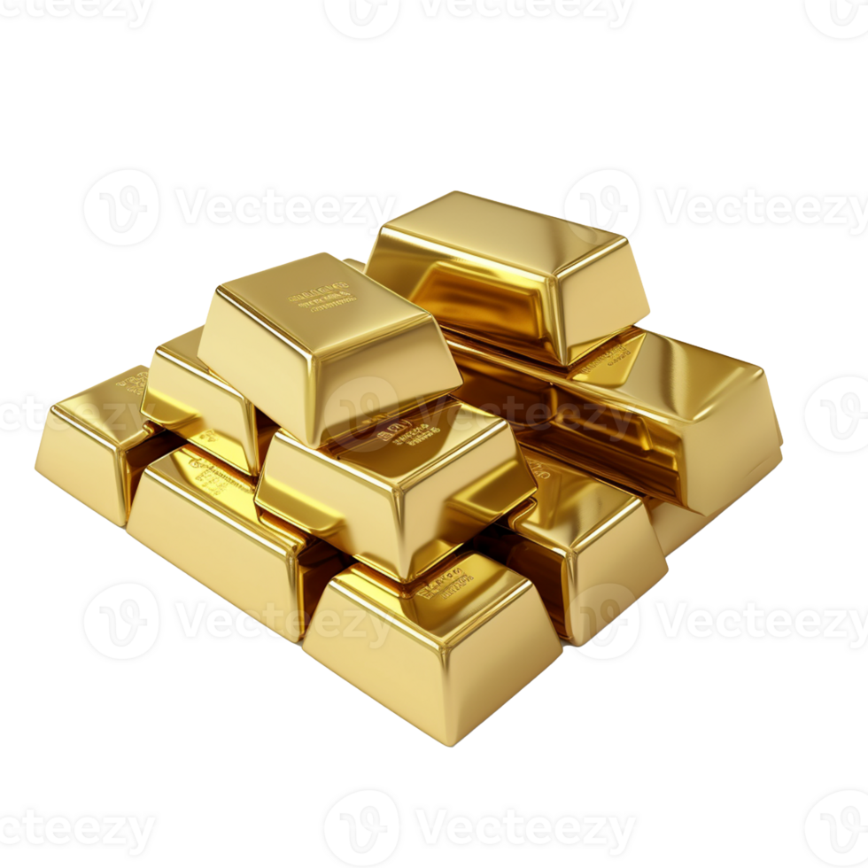 pile of gold isolated on background with png