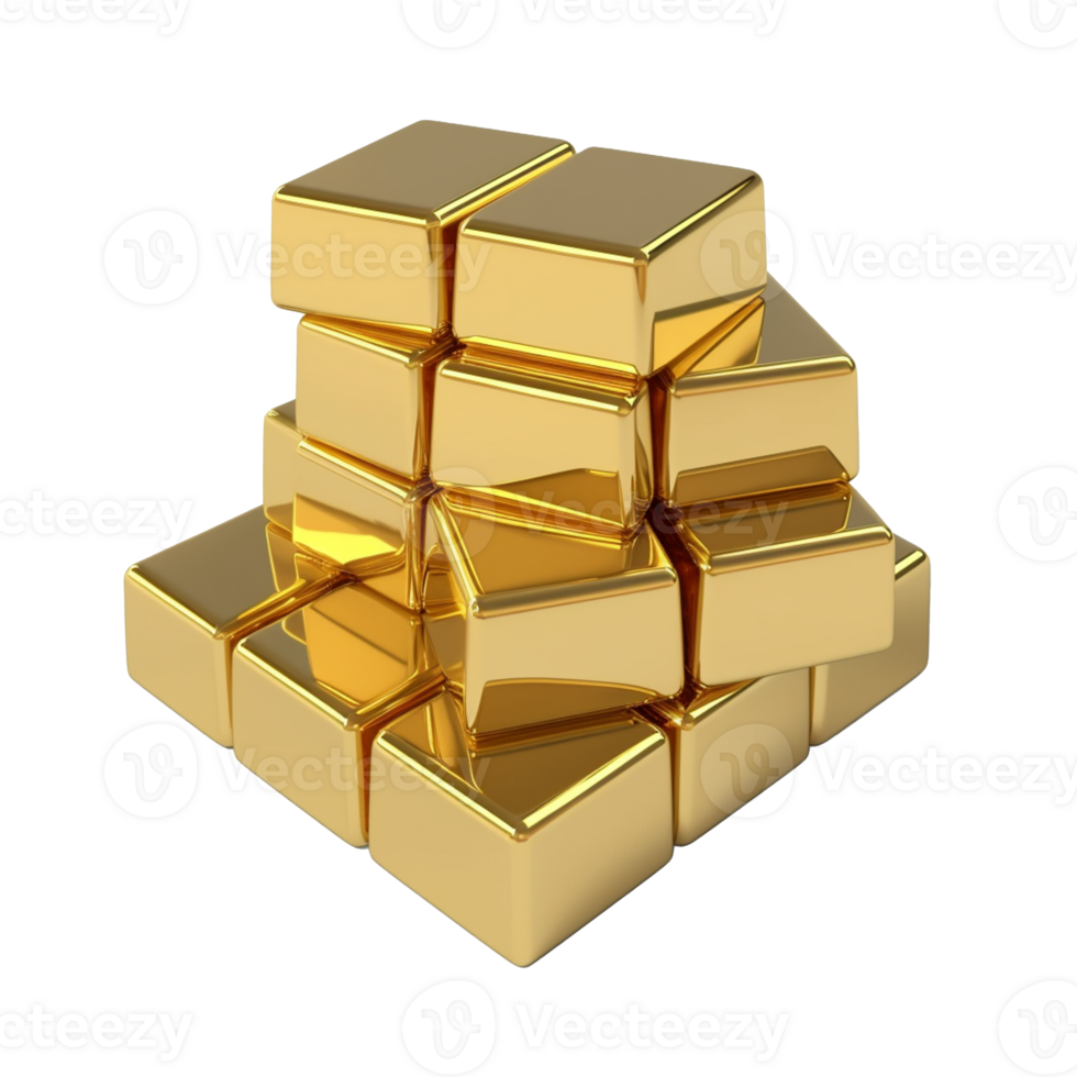 pile of gold isolated on background with png