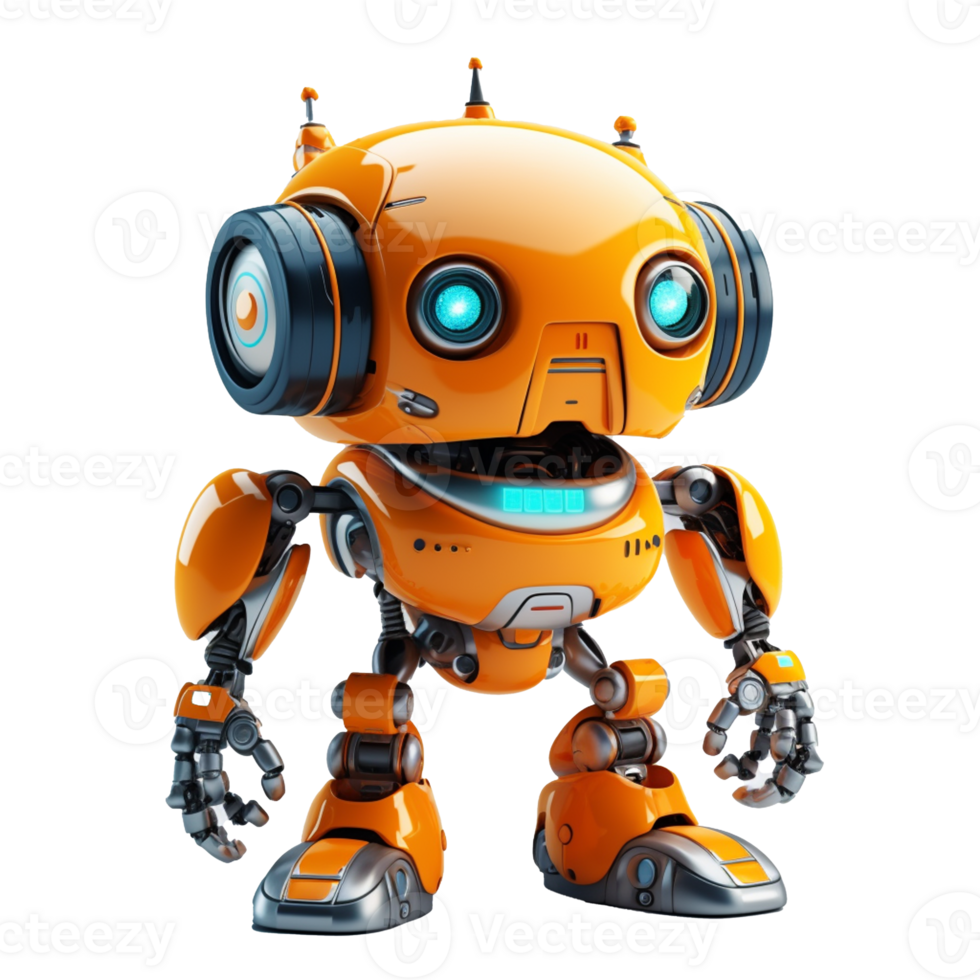 robot isolated on background with png