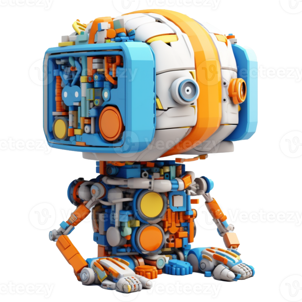 robot isolated on background with png