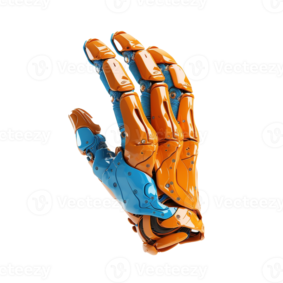 robot hand isolated on background with png