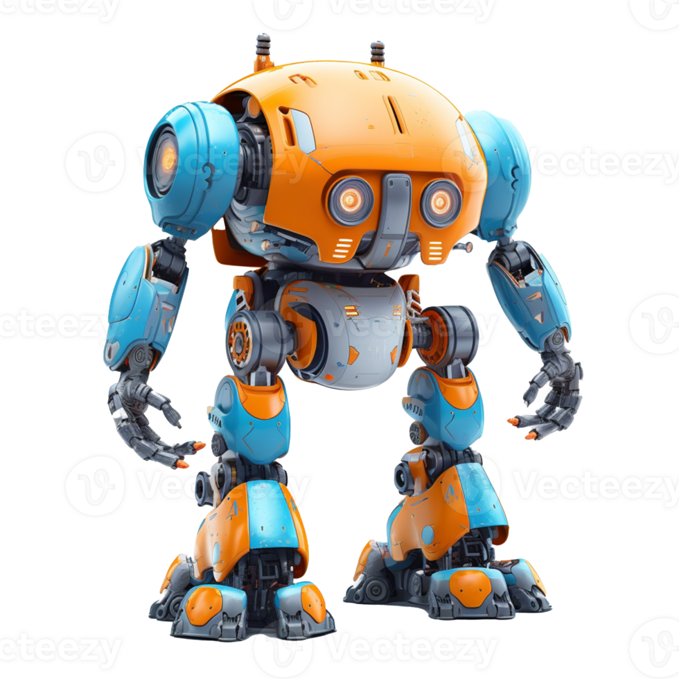 robot isolated on background with png
