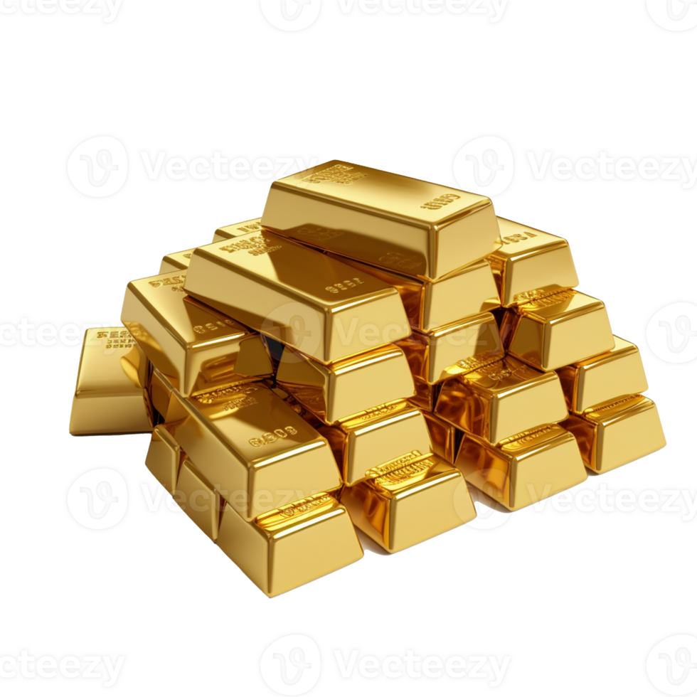 pile of gold isolated on background with png