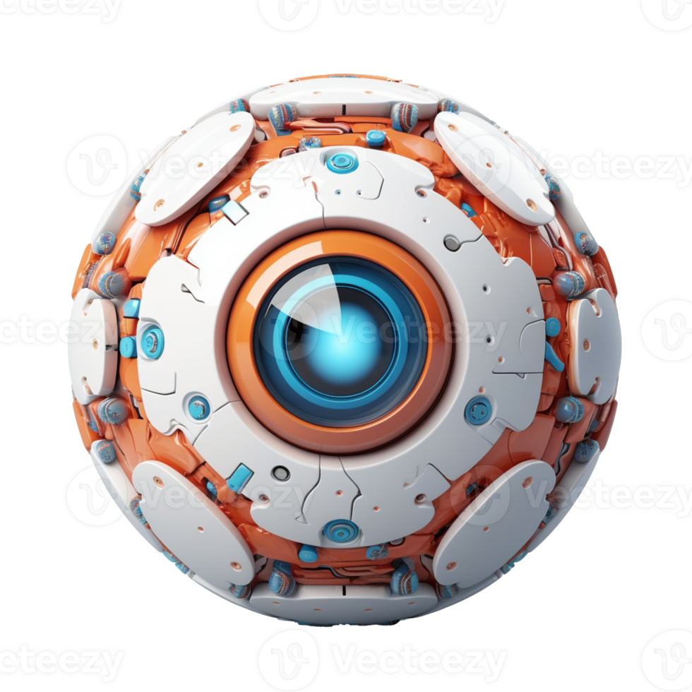 robot eyeball isolated on background with png