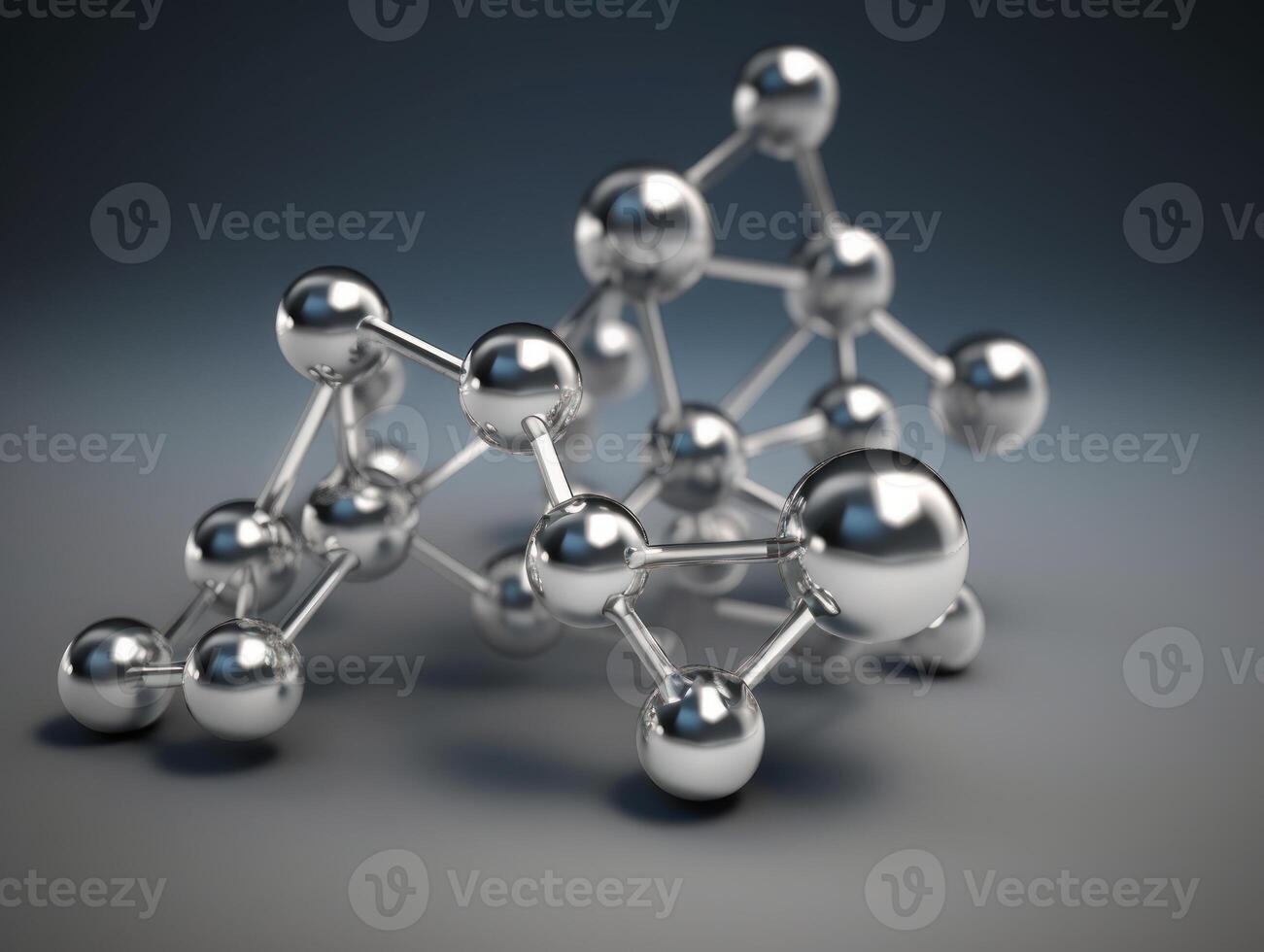 Abstract molecule model on dark background Created with technology. photo
