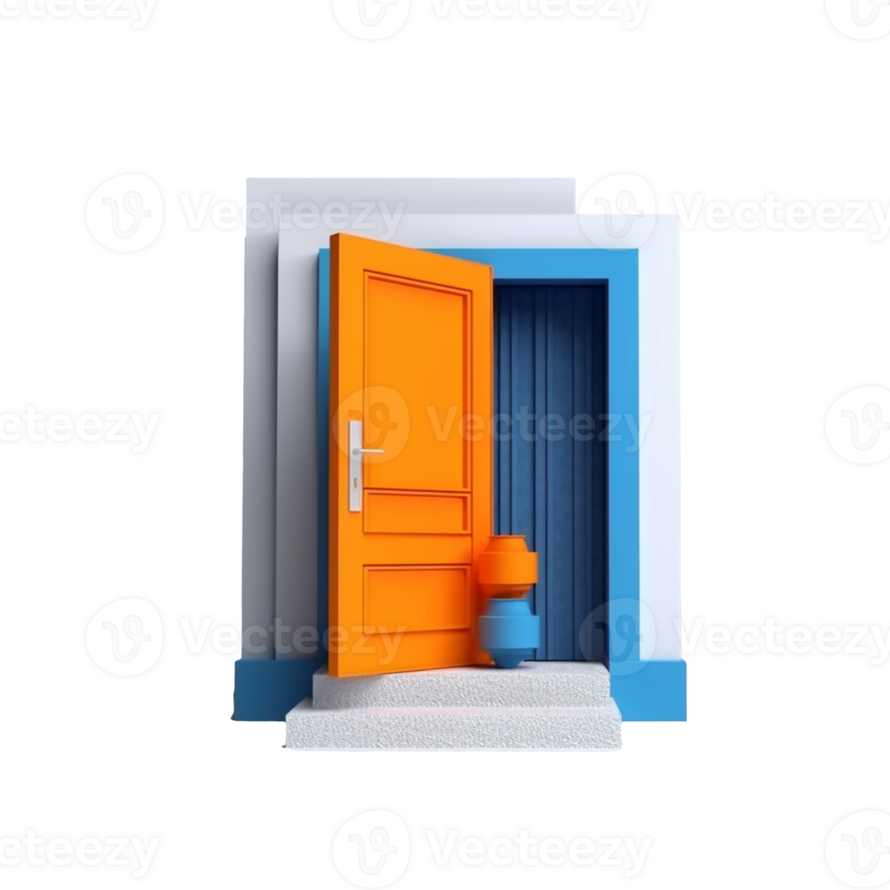 open door isolated on background with png